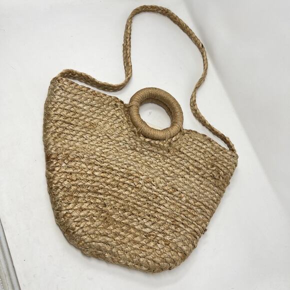 Zara Trafaluc Collection Ratan Beach Bag Shoulder Purse Boho Resort Vacation - Picture 2 of 8